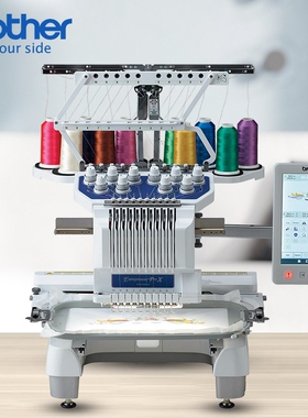 Brother兄弟牌PR1055X商用单头10针电脑绣花机可绣成衣成品绣
