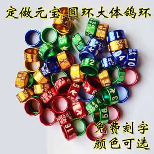 定制鸽子脚环元宝圆环直筒刻字环大体观赏鸽足环鸽子用品鸽具足环