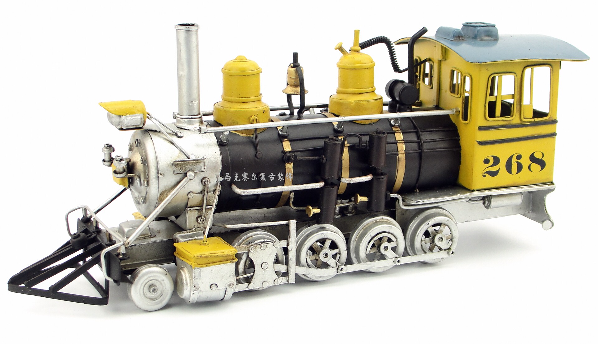 经典复古火车头摆件铁艺火车模型书房桌面摆设工艺品男孩生日礼物