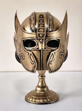 中世纪欧式古罗马武士金属头盔创意复古装饰摆件橱窗陈列道具