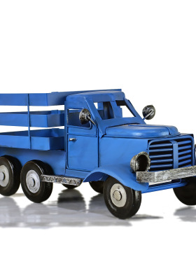 美式蓝色货车运输卡车模型摆件