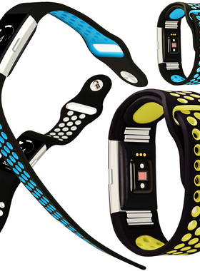 fitbit charge 2智能手环替换表带 charge 3时尚双色运动硅胶表带