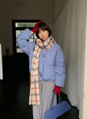 FROM ANNA立领拉链宽松保暖羽绒棉服外套(配牛角包)948016#