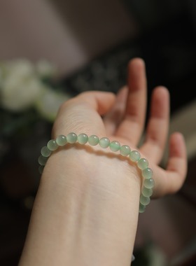 天然和田玉晴水6mm圆珠手串