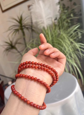 天然南红卡5 川料 牛血红｜货号J03828