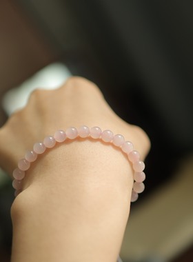 天然和田玉藕粉6mm圆珠手串