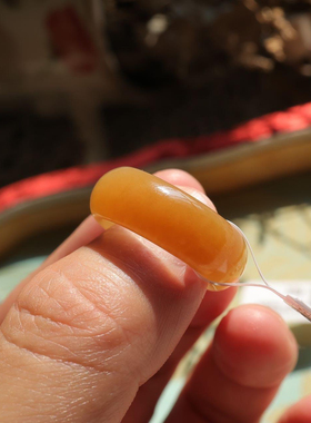 天然和田玉 精选糖白戒圈 16.5码 N7022