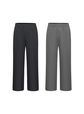 MONBLACK 基础款黑色炭灰色春夏款直筒休闲运动长裤