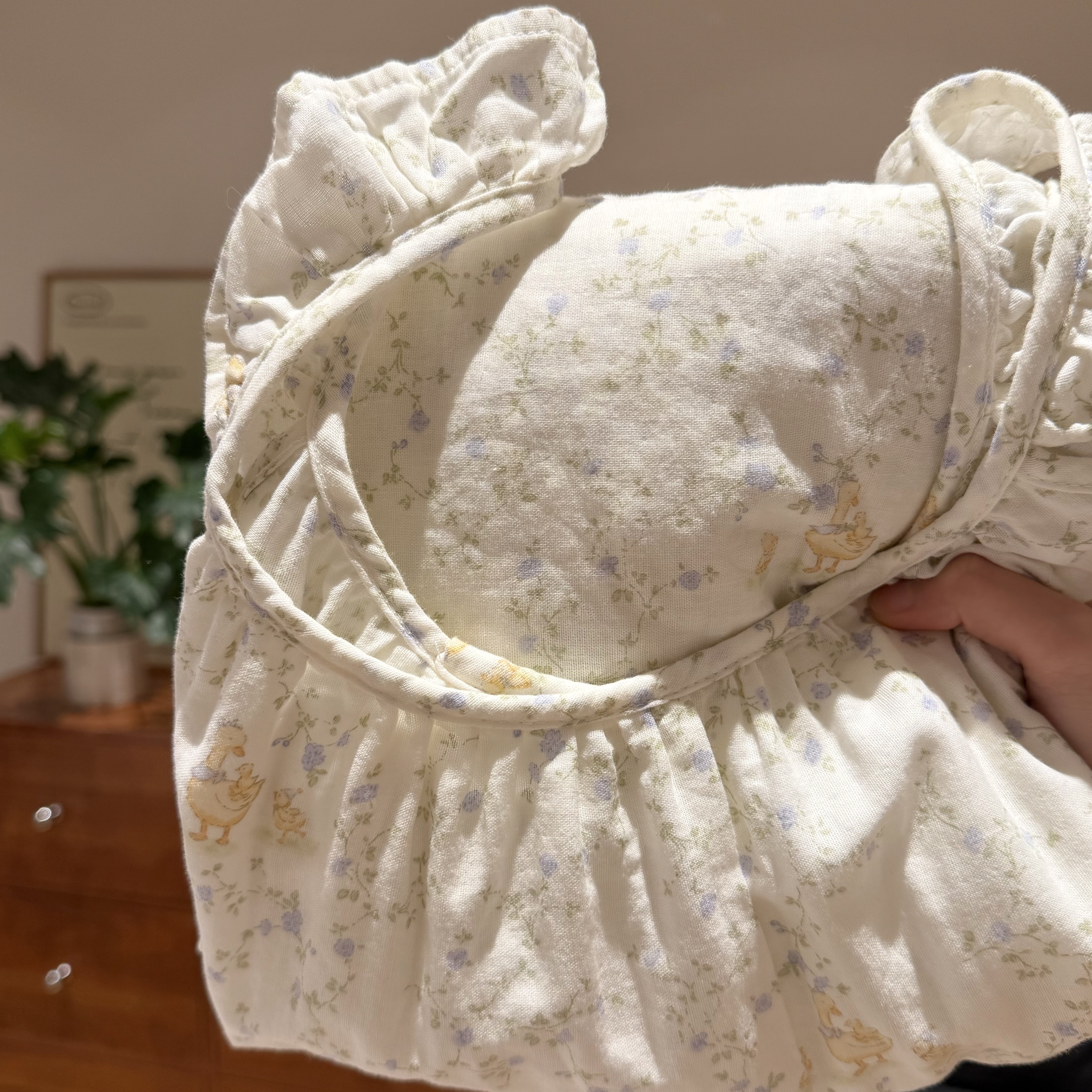 【碎花小鸭子】新品~小飞袖纯棉双层纱睡裙夏季可爱睡衣卡通少女