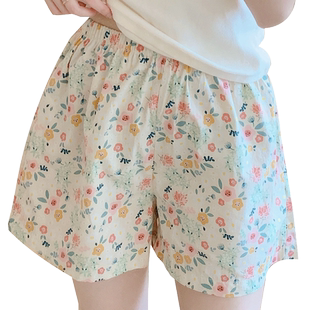 睡裤高腰纯棉薄款女夏遛弯阔腿裤宽松居家裤休闲裤短裤女款夏季