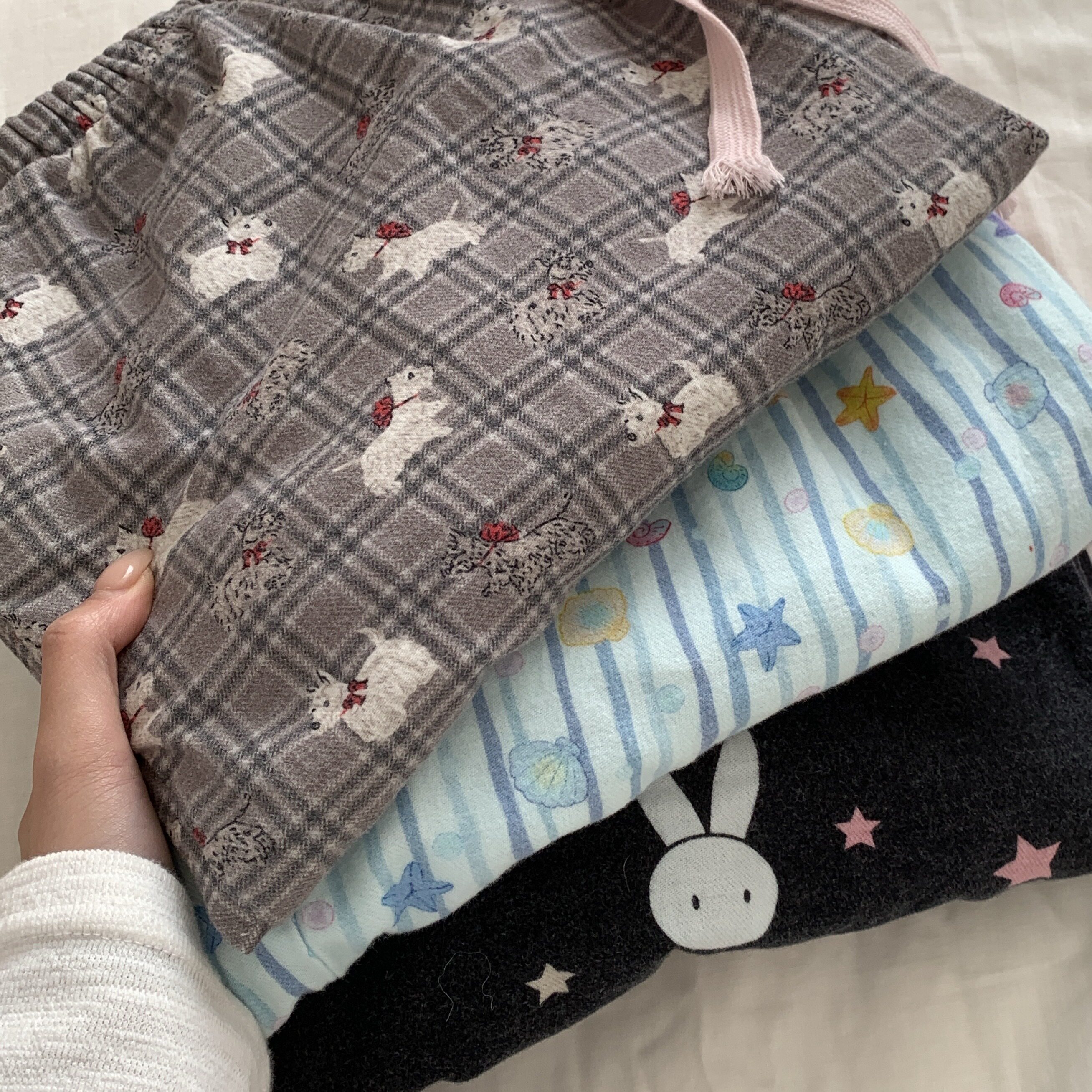 春季新品！韩系简约纯棉磨毛睡裤宽松舒适直筒居家长裤女可外穿