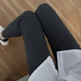 Черные штаны, верхняя одежда, карандаш, тонкие леггинсы, в обтяжку, по фигуре, большой размер