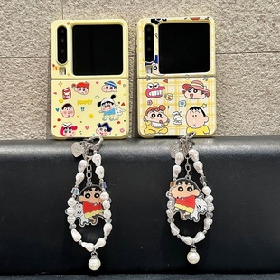 可爱小新伙伴适用华为puraX折叠屏手机壳三星zflip7格纹小葵阿呆小米mixlfip2