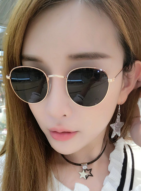 速发【男漏】太韩版性脸士太捡士潮个圆复古优雅潮