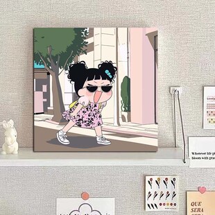 速发可爱数字油画填色丙烯画自己墙手涂色手工动物挂礼装饰画