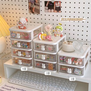 速发收纳盒桌面抽屉化妆克学红发饰置物架宿舍口生书桌亚品力盒子