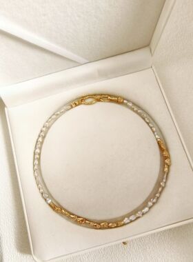 原创设计天然淡水珍珠keshi珍珠小碎银项链女轻奢小众锁骨链女