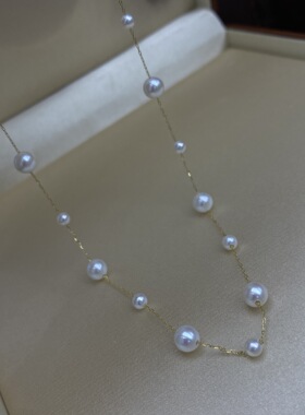 原创设计满天星3~4/6~7天然极光淡水珍珠项链小众高级感女锁骨链