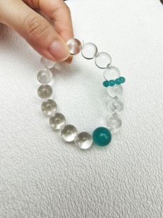 原创设计天然无优化12白水晶14天河石手链女小众高级感混搭风格女