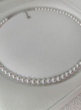 SOTC原创设计玻璃炫彩极光镜面珍珠施家水晶轻奢高级感珍珠项链女