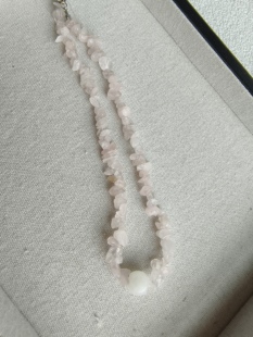 原创设计天然水晶和田玉碎石项链女小众高级感女毛衣链