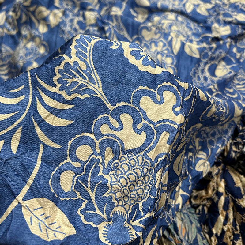蚕之语●真丝面料桑蚕丝布料花色丝棉服装床品料宽幅零料称斤出售