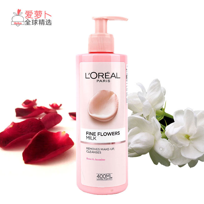 巴黎欧莱雅L'ORÉA保湿滋润优质花卉护理液祛角质卸妆液400ml
