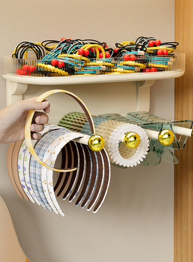 发捆发箍收纳神器发饰发夹皮筋头绳挂钩发绳卫生间上墙首饰品架子