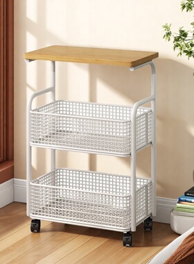 零食置物架可移动小推车落地多层收纳柜家用客厅储物厨房果蔬架子