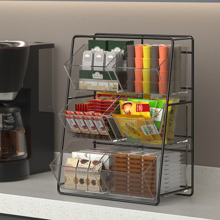 茶包收纳盒胶囊咖啡速溶奶茶整理置物架透明亚克力办公桌面茶水间