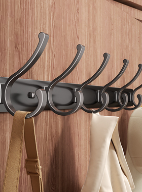 挂衣架壁挂墙上门后挂衣钩免打孔进门玄关粘贴排钩强力承重衣帽钩