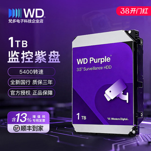 WD/西部数据 WD10PURZ/WD11PURZ西数3.5寸1TB台式NAS监控紫盘硬盘