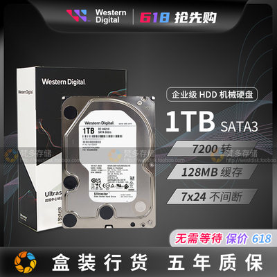 WD/西部数据企业级硬盘1TNAS监控