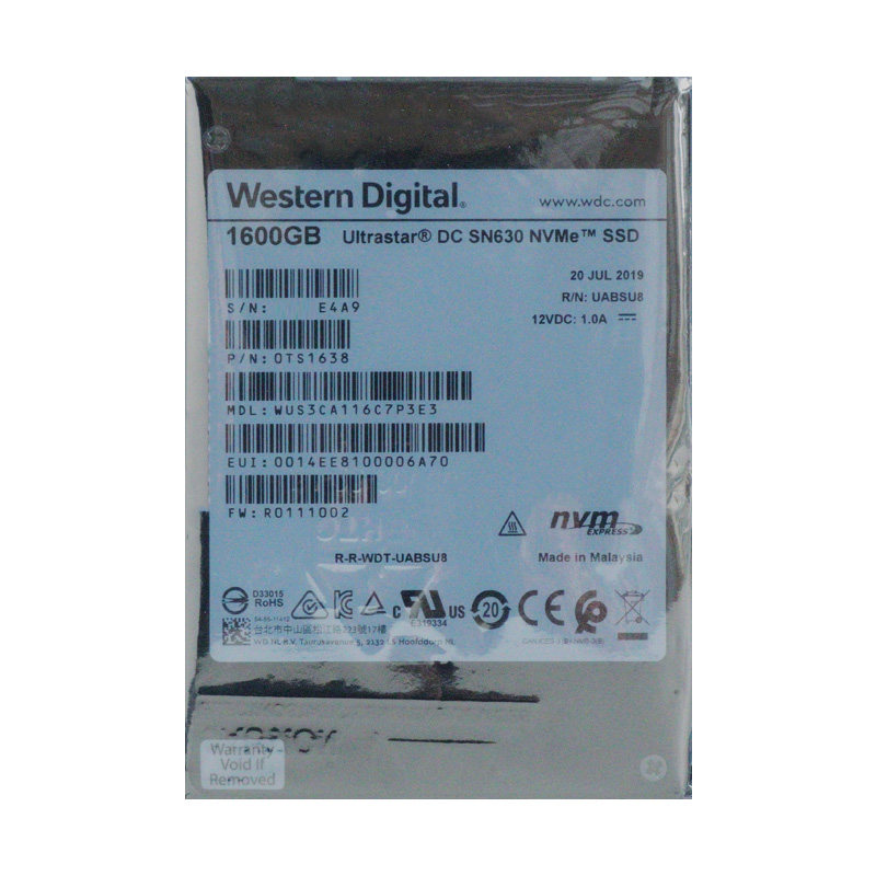 WD/西数 SN630 960/1600/1920GB U2 2.5寸企业级SSD nvme U3