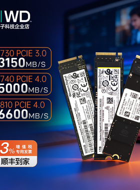 WD/西部数据SN730/740/810 500G/1T/2T NVME M.2 SSD固态黑盘2280