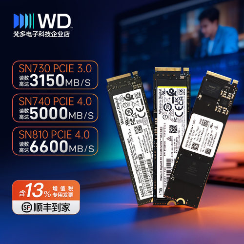 西部数据SSD固态1T2TSN810/SN740
