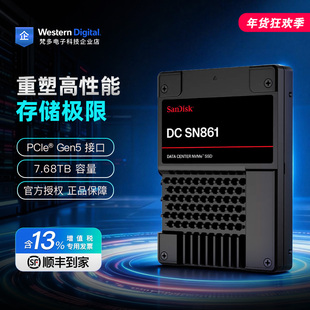 SanDisk/闪迪SN861 3.84/7.68T U.2企业SSD NVMe PCIe5.0固态硬盘