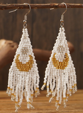 Olive Pink 瓯瓶 原创波西米亚耳环  Handcraft Bohemia earrings