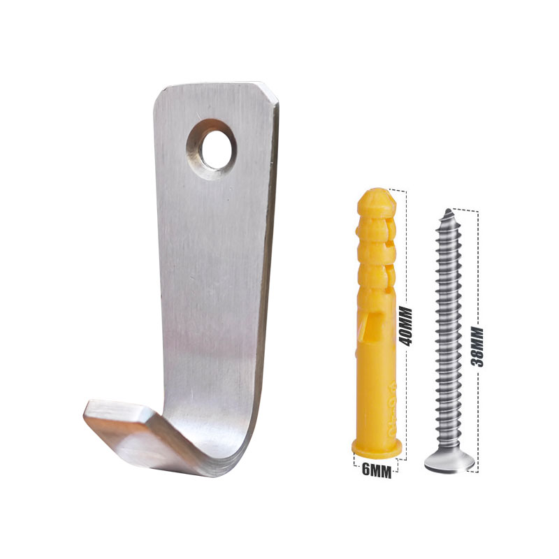 不锈钢衣帽钩挂衣钩门帘勾子挂包钩单孔螺丝强力承重挂钩防锈