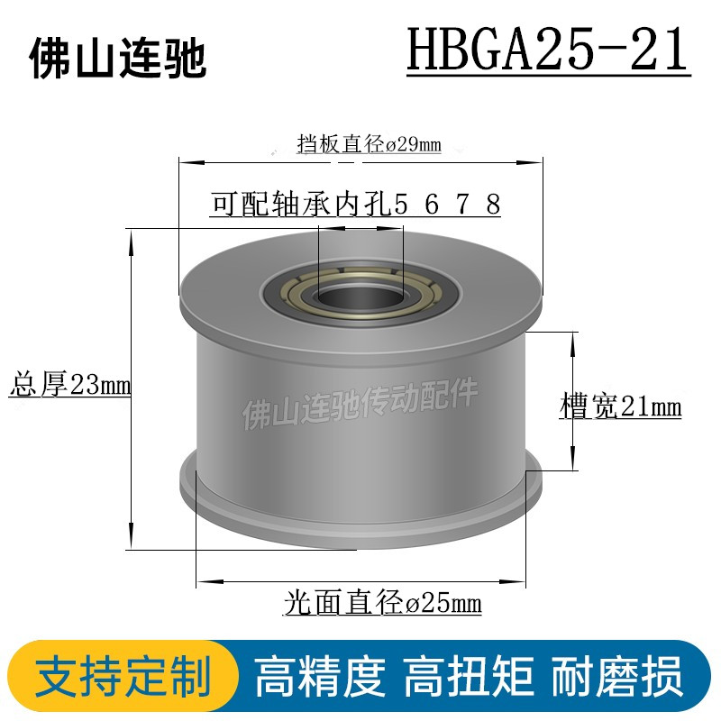 同步轮涨紧轮 调节导向轮惰轮HBGA25-21  HBGA25-16-FC27光轮平皮