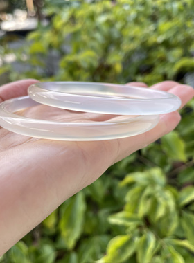 『青禾淑坊 』天然细圆条玛瑙手镯 古典圆镯 对镯 58MM、57.5MM