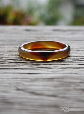 『青禾淑坊』天然玛瑙手镯 {秋事促西风} 精品瑕疵国风古典镯54MM