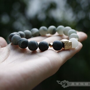 『 青禾淑坊 』天然玉石手链 {草色入帘青} 磨砂手串古典闺阁小物