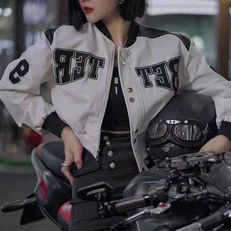 欧货2026韩版秋季衣女骑行机车服美式复古棒球服痞帅风宽松短外套