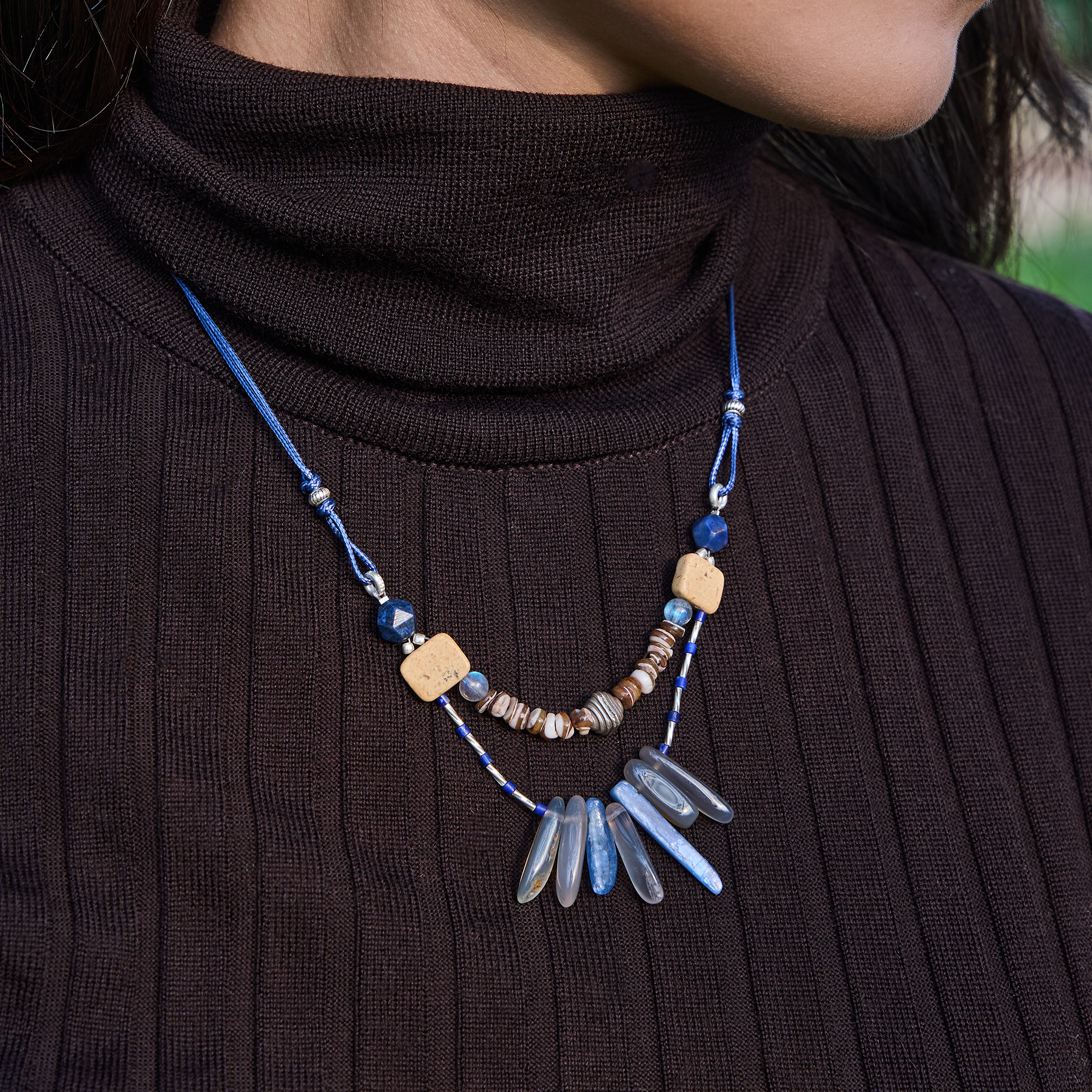 吉普赛风格手工秋冬毛衣链项链