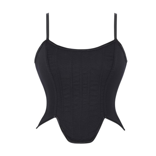 塑身衣纯色方领性感露背吊带衫