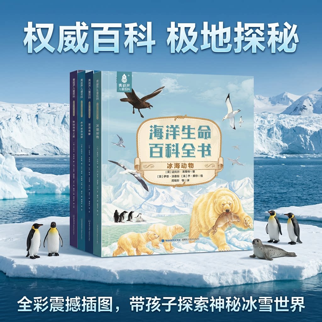 海洋生命百科全书全套4册中国儿童6-10岁8岁小学生少儿地理海洋生物海底世界大百科科普绘本图册推荐书籍二三四五六年级课外读物