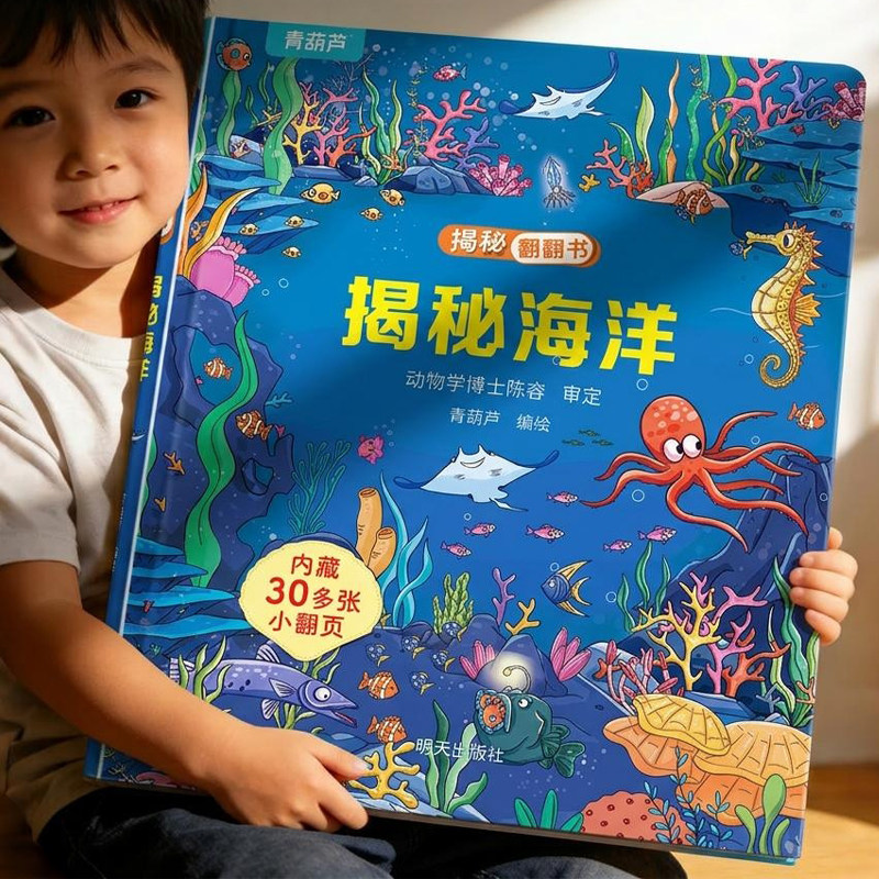 【任选】揭秘身体翻翻书 儿童3d立体翻翻书幼儿早教撕不烂绘本1-2岁 宝宝一两岁益智启蒙玩具图书 0-3岁探秘海洋恐龙交通工具揭秘
