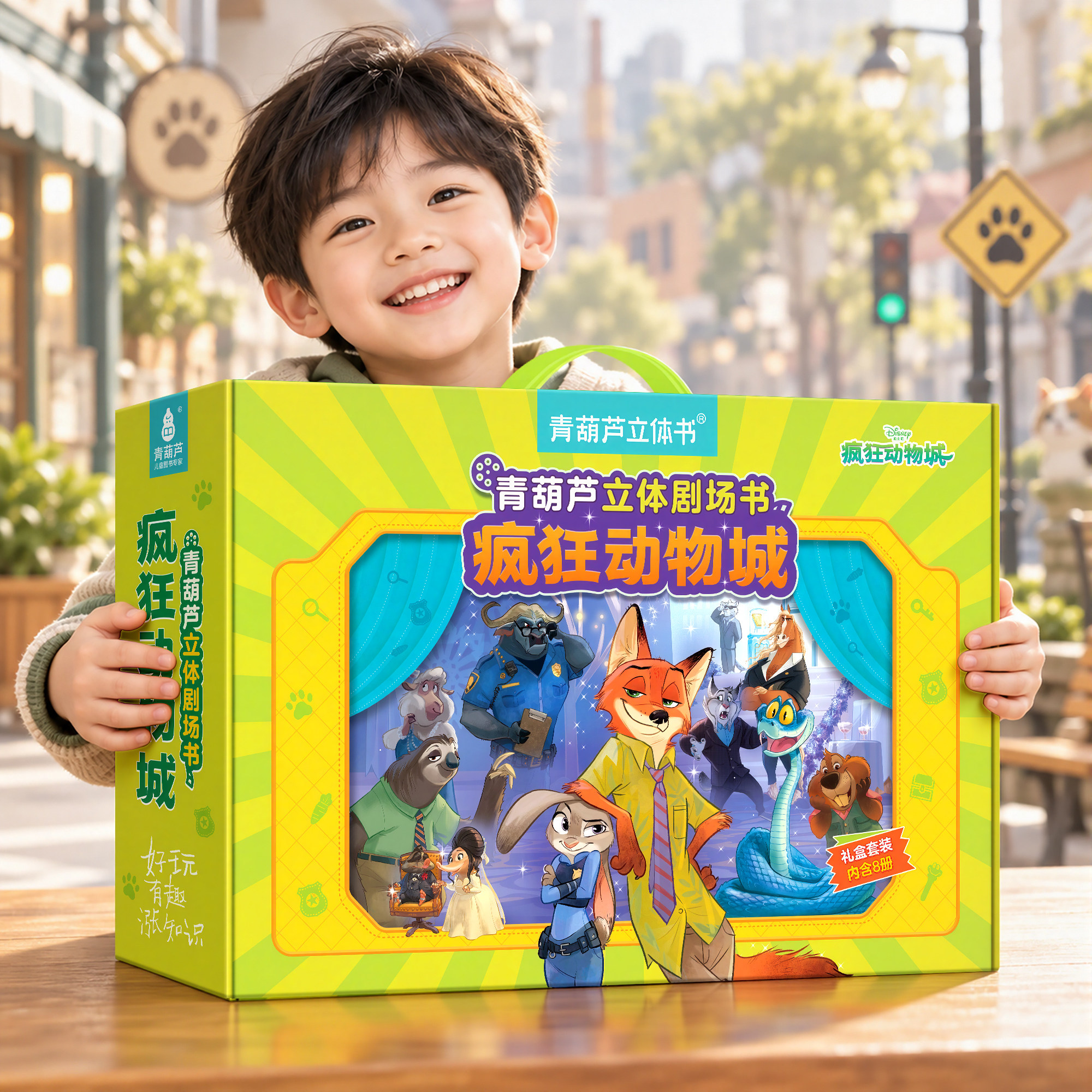 疯狂动物城3D立体剧场书 迪士尼经典动画电影故事绘本尼克朱迪疯狂动物城2幼儿园儿童2到3-6-8岁睡前阅读机关书籍男女孩生日礼物