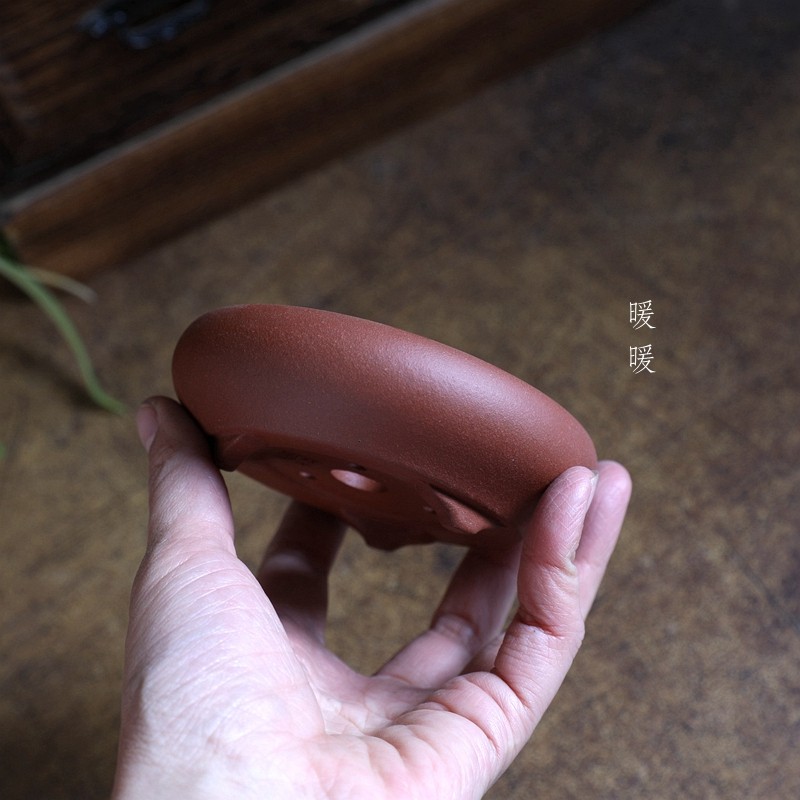 『五色窝口云足浅盆』暖暖精选手工紫砂微型盆绿植盆景迷你手掌盆